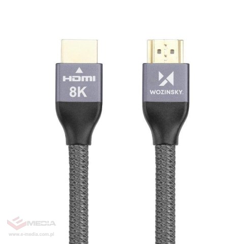 Wozinsky kabel HDMI 2.1 8K 60 Hz 48 Gbps / 4K 120 Hz / 2K 144 Hz 2 m srebrny (WHDMI-20)