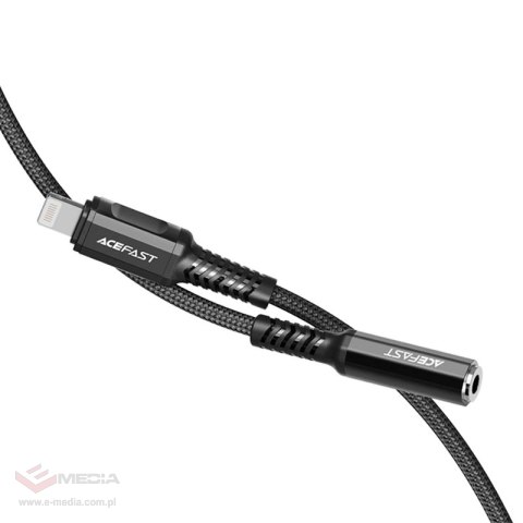 Acefast kabel audio MFI Lightning - 3,5mm mini jack (żeński) 18cm, AUX czarny (C1-05 black)