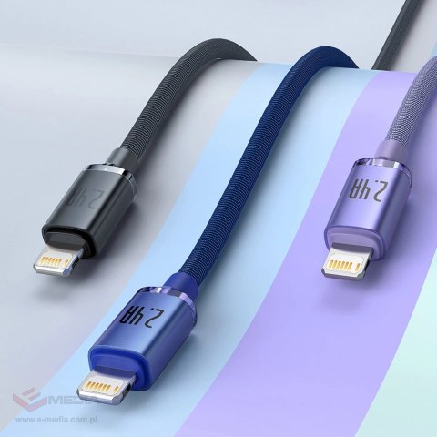 Baseus Crystal Shine Series kabel przewód USB do szybkiego ładowania i transferu danych USB Typ A - Lightning 2,4A 2m niebieski 