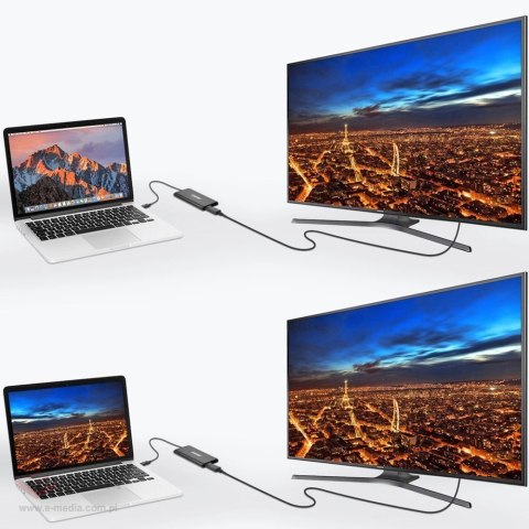 Choetech adapter przejściówka rozdzielacz USB Typ C Thunderbolt 3 (40Gbps) - 2x DisplayPort 4K 60Hz czarny (HUB-D03)