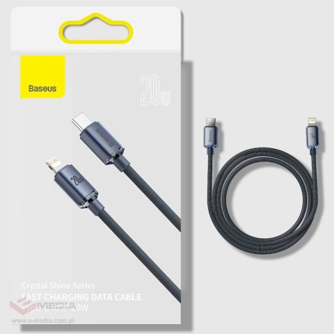 Kabel Baseus CAJY000201 Lightning - USB-C PD QC 20W 480Mb/s 1,2m - czarny