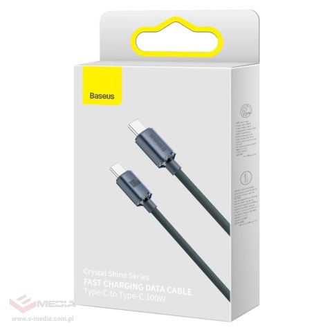 Kabel Baseus CAJY000601 USB-C - USB-C PD 100W 5A 480Mb/s 1,2m - czarny