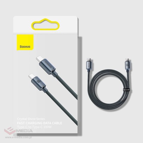 Kabel Baseus CAJY000601 USB-C - USB-C PD 100W 5A 480Mb/s 1,2m - czarny