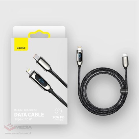 Kabel Baseus CATLSK-A01 Lightning - USB-C PD 20W 480Mb/s 2m - czarny