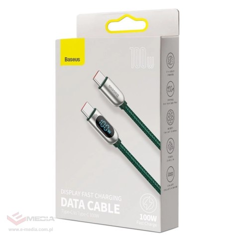 Kabel Baseus CATSK-C06 USB-C - USB-C PD QC 100W 5A 480Mb/s 2m - zielony