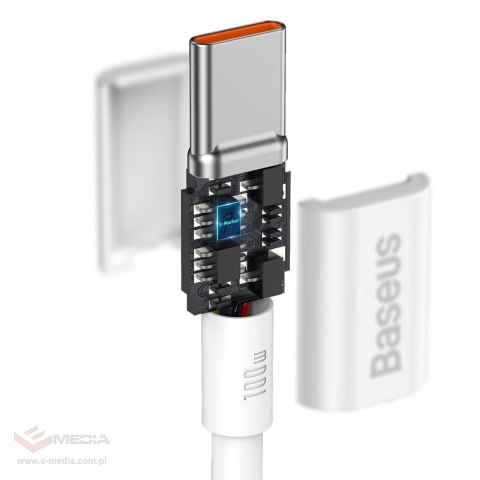 Kabel Baseus CATYS-C02 USB-C - USB-C PD QC FCP 100W 5A 2m - biały