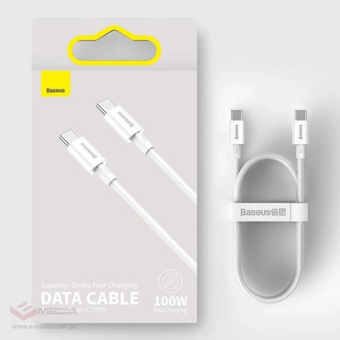 Kabel Baseus CATYS-C02 USB-C - USB-C PD QC FCP 100W 5A 2m - biały