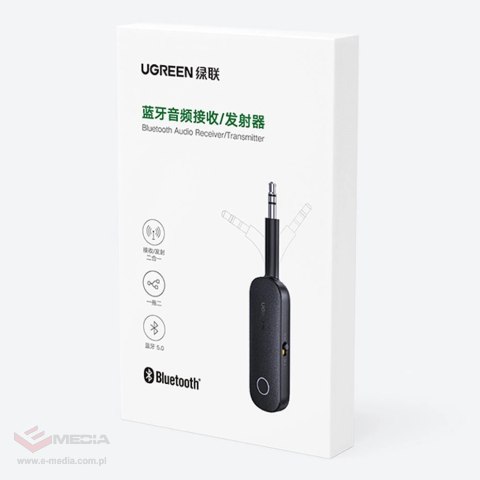 Ugreen odbiornik nadajnik bluetooth mini jack 3,5mm czarny (CM403)