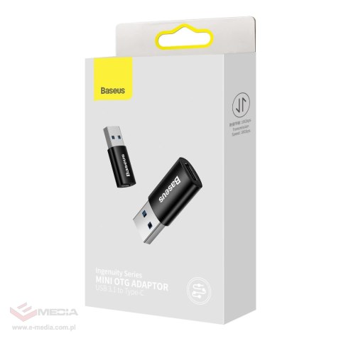 Baseus Ingenuity Series Mini przejściówka adapter USB 3.1 OTG do USB Typ C czarny (ZJJQ000101)