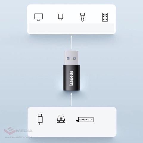 Baseus Ingenuity Series Mini przejściówka adapter USB 3.1 OTG do USB Typ C czarny (ZJJQ000101)