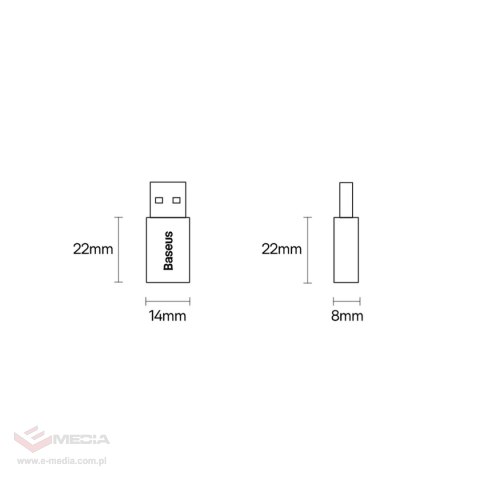 Baseus Ingenuity Series Mini przejściówka adapter USB 3.1 OTG do USB Typ C czarny (ZJJQ000101)