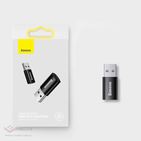 Baseus Ingenuity Series Mini przejściówka adapter USB 3.1 OTG do USB Typ C czarny (ZJJQ000101)