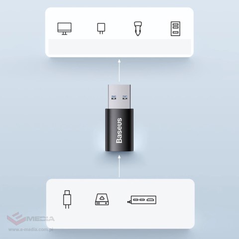 Baseus Ingenuity Series Mini przejściówka adapter USB 3.1 OTG do USB Typ C niebieski (ZJJQ000103)