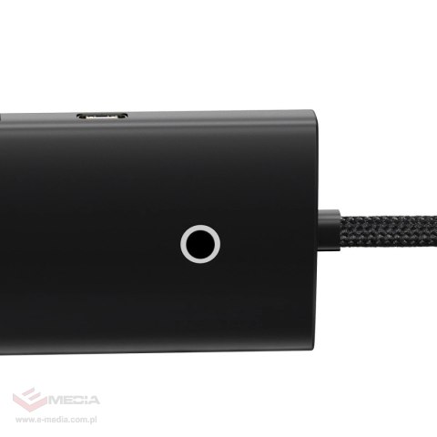 Baseus Lite Series przejściówka HUB USB Typ C - 4x USB 3.0 2m czarny (WKQX030501)