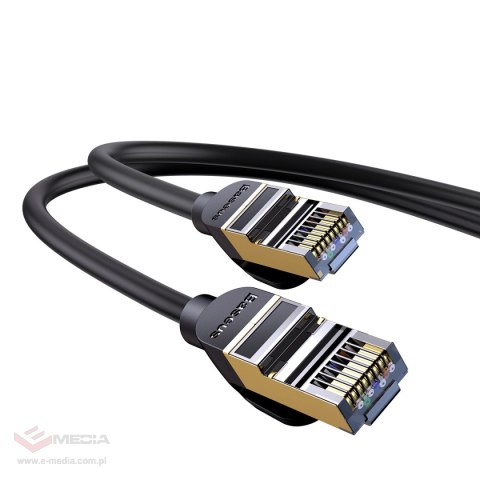 Baseus Speed Seven szybki kabel sieciowy RJ45 10Gbps 0.5m czarny (WKJS010001)