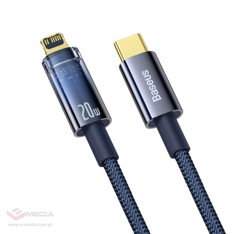 Kabel Baseus CATS000003 Lightning - USB-C 20W 480Mb/s 1m - niebieski