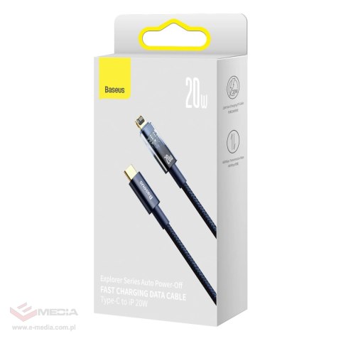 Kabel Baseus CATS000003 Lightning - USB-C 20W 480Mb/s 1m - niebieski