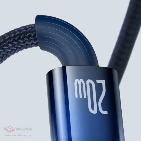 Kabel Baseus CATS000003 Lightning - USB-C 20W 480Mb/s 1m - niebieski
