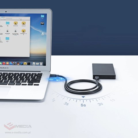 Kabel Ugreen US128 90576 USB-A 3.0 / USB-A 3.0 5Gb/s 3m - czarny
