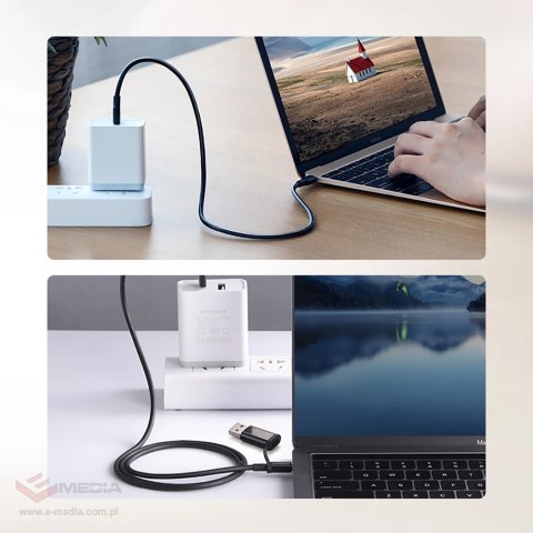 Kabel Ugreen US286 USB-C - USB-C PD QC 3A 480Mb/s 2m - czarny