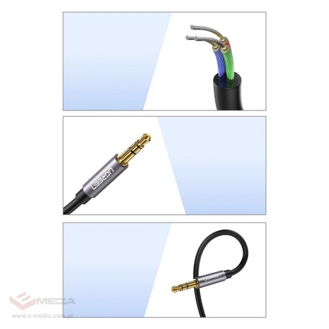 Ugreen kabel adapter przedłużacz AUX mini jack 3,5 mm 2m niebieski (AV118)