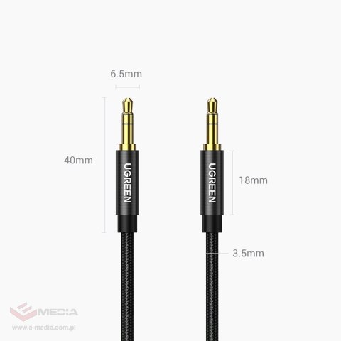 Ugreen kabel audio 2 x mini jack 3,5mm 2m czarny (50363 AV112)