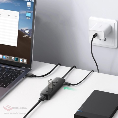 Ugreen rozdzielacz HUB USB Typ A - 4x USB 3.2 Gen 1 czarny (CM416 80657)