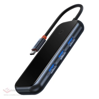 Baseus AcmeJoy HUB 4-portowy (USB-C do 1x USB-C PD&Data/3x USB3.0) ciemnoszary (WKJZ010013)