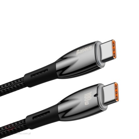 Baseus Glimmer Series kabel do szybkiego ładowania USB-C 480Mb/s PD 100W 2m czarny