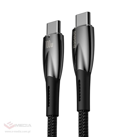 Baseus Glimmer Series kabel do szybkiego ładowania USB-C 480Mb/s PD 100W 2m czarny