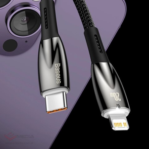 Baseus Glimmer Series kabel do szybkiego ładowania USB-C 480Mb/s PD 100W 2m czarny