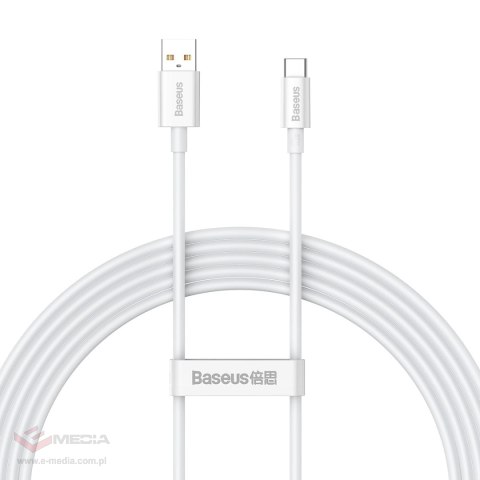 Baseus Superior Series kabel do szybkiego ładowania USB-A - USB-C 100W 480Mb/s 2m biały