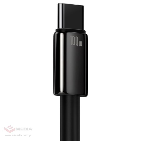 Baseus Tungsten Gold kabel USB-A - USB-C 480Mb/s 100W 1m czarny (CAWJ000001)