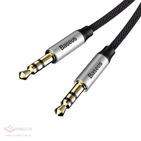 Baseus Yiven M30 kabel audio stereo AUX 3,5 mm męski mini jack 1,5m srebrno-czarny (CAM30-CS1)