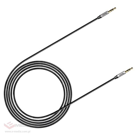 Baseus Yiven M30 kabel audio stereo AUX 3,5 mm męski mini jack 1,5m srebrno-czarny (CAM30-CS1)