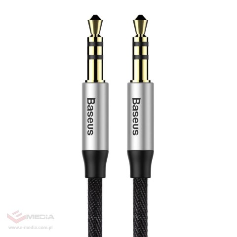 Baseus Yiven M30 kabel audio stereo AUX 3,5 mm męski mini jack 1m srebrno-czarny (CAM30-BS1)