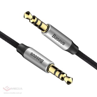 Baseus Yiven M30 kabel audio stereo AUX 3,5 mm męski mini jack 1m srebrno-czarny (CAM30-BS1)