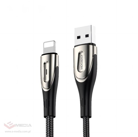 Kabel Joyroom Sharp Series S-M411 USB-A / Lightning 2.4A 3m ze wskaźnikiem ładowania - czarny