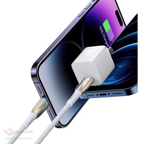 Kabel Baseus CADH000002 Lightning - USB-C PD 20W 480Mb/s 1m - biały