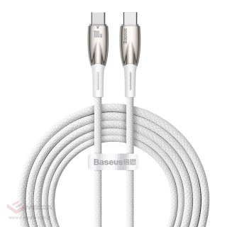 Kabel Baseus CADH000802 USB-C - USB-C PD 100W 5A 480Mb/s 2m - biały