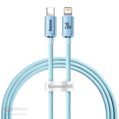 Kabel Baseus CAJY001303 Lightning - USB-C PD 20W 480Mb/s 1,2m - niebieski