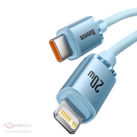 Kabel Baseus CAJY001303 Lightning - USB-C PD 20W 480Mb/s 1,2m - niebieski