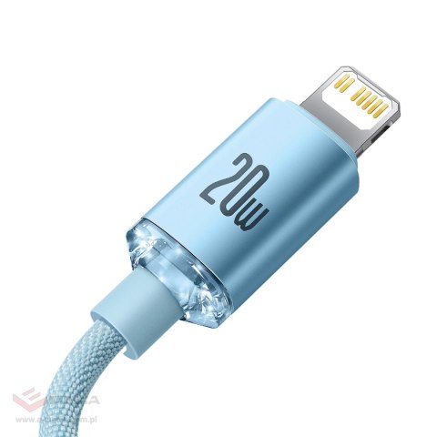 Kabel Baseus CAJY001303 Lightning - USB-C PD 20W 480Mb/s 1,2m - niebieski