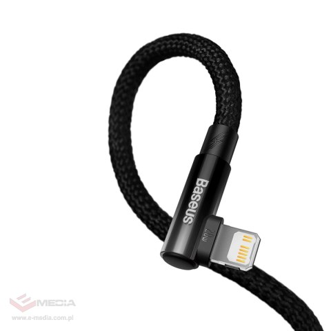 Kabel Baseus CAVP000201 kątowy Lightning - USB-C 20W 480Mb/s 1m - czarny