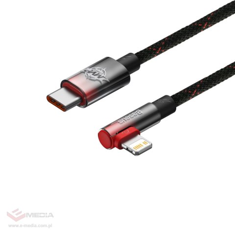 Kabel Baseus CAVP000220 kątowy Lightning - USB-C PD 20W 480Mb/s 1m - czerwony