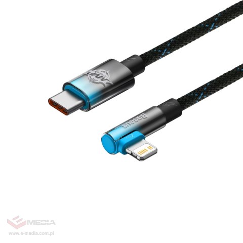 Kabel Baseus CAVP000221 kątowy Lightning - USB-C PD 20W 480Mb/s 1m - niebieski