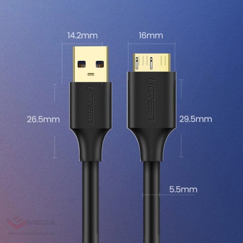 Kabel Ugreen US130 10841 USB-A 3.0 - micro USB-B 1m - czarny