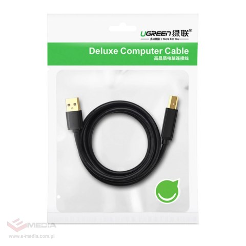 Kabel Ugreen US210 10372 do drukarki USB-A 3.0 / USB-B 5Gbps 2m - czarny