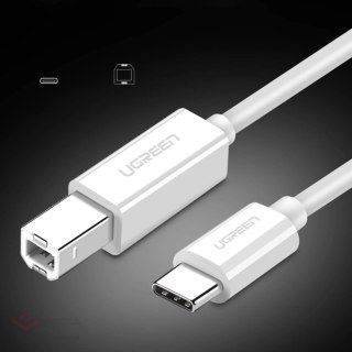 Ugreen kabel przewód do drukarki USB-C - USB-B 480Mb/s 1m biały (US241)