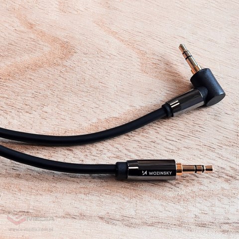 Wozinsky kabel AUX kątowy (męski-męski) kabel mini jack 3 m czarny